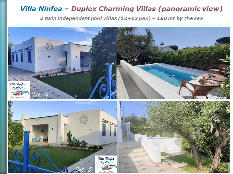 Prázdninový dům Pool Seaside Relais - Ville Ninfea, Marea, Rosa E Cassiopea Fontane Bianche
