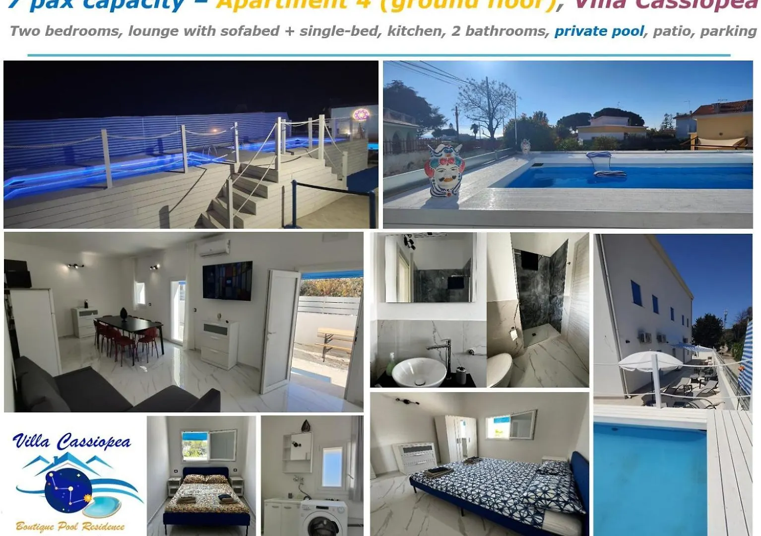 Pool Seaside Relais - Ville Ninfea, Marea, Rosa E Cassiopea Fontane Bianche