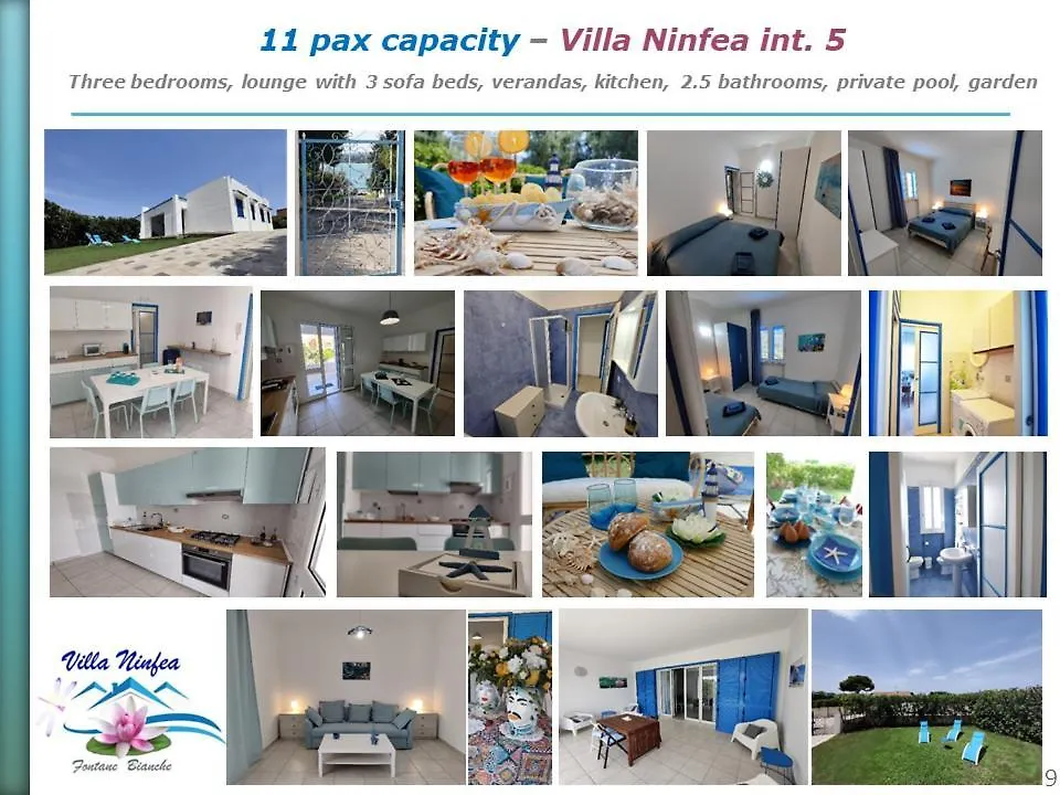 Pool Seaside Relais - Ville Ninfea, Marea, Rosa E Cassiopea Fontane Bianche